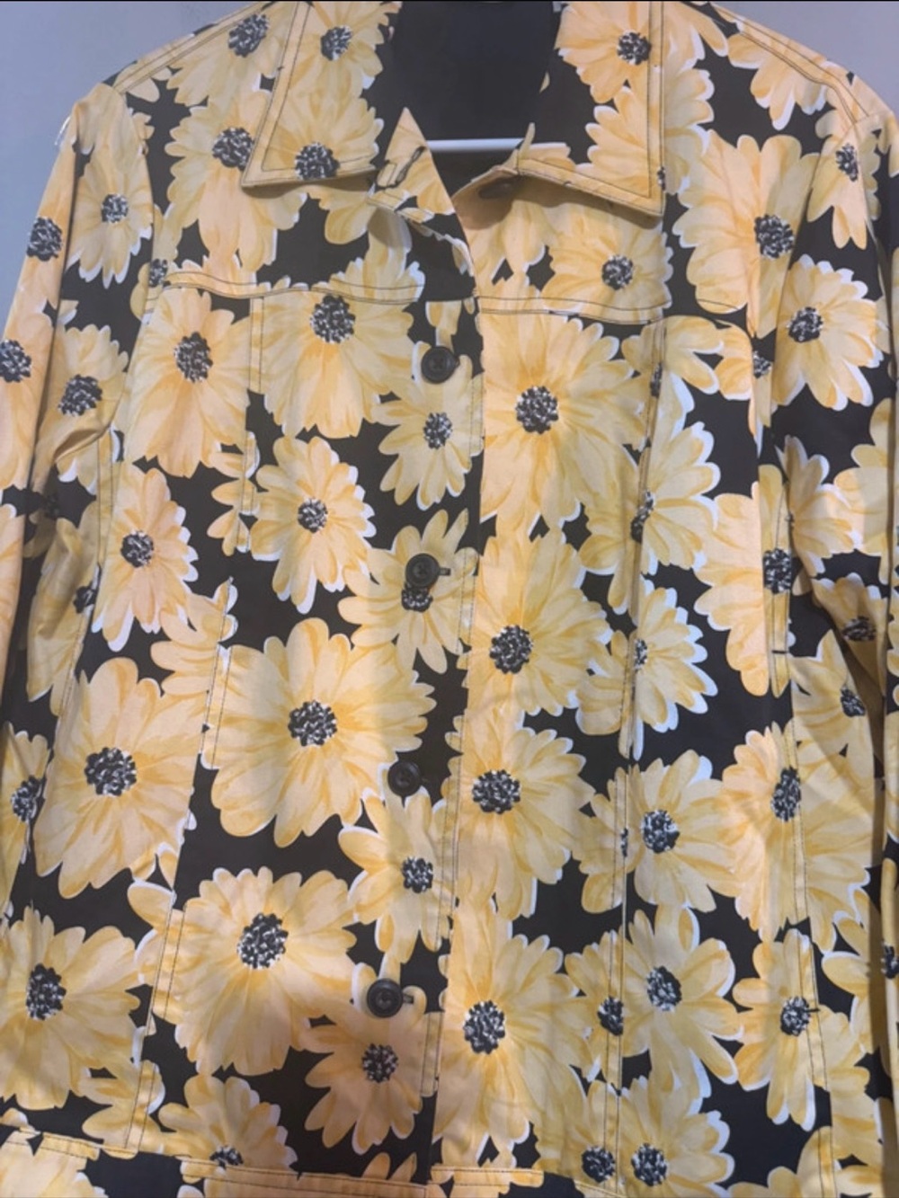 Laura Ashley Yellow Floral Jacket size Medium